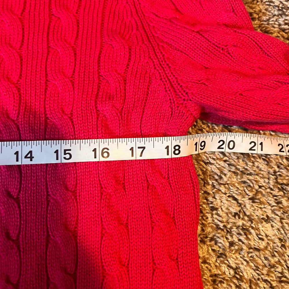 Talbots Women's Cable Knit Crewneck‎ Sweater Extra Large XL Pink Pullover - Picture 3 of 5